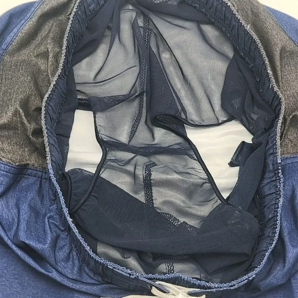 Speedo Swim Shorts Trunks Mesh Lined Men Sz XXL 2XL Blue Gray Cargo Pockets